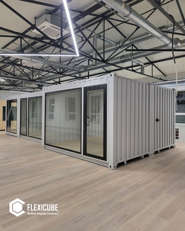 Several containers in a hall. 🏗️ Custom project ◽️◽️◽️◽️◽️◽️#containers #container #containeroffice #containeroffices #containerdesign #shippingcontainers #tinyhomes #smallspaces #cabin #box #room #smallliving #tinyhome #office #flexicube #flexicubepl #germany #austria #camping #homeinspo #homeideas #beautifulhomes #gardenhouse #mancave #containerarchitecture #homes #containerlounge #singlefamilyhome #tinyhousewithkids #tinyhousecontainer